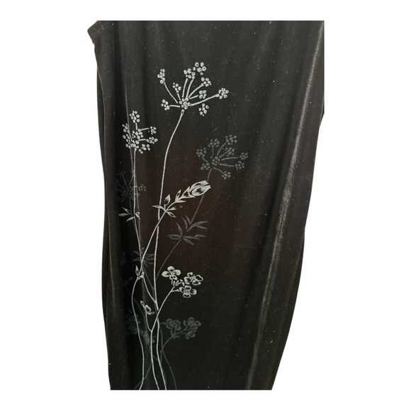 Karen Kane Black Aquamarine Maxi Dress Velvet Floral Graphic - Picture 4 of 8
